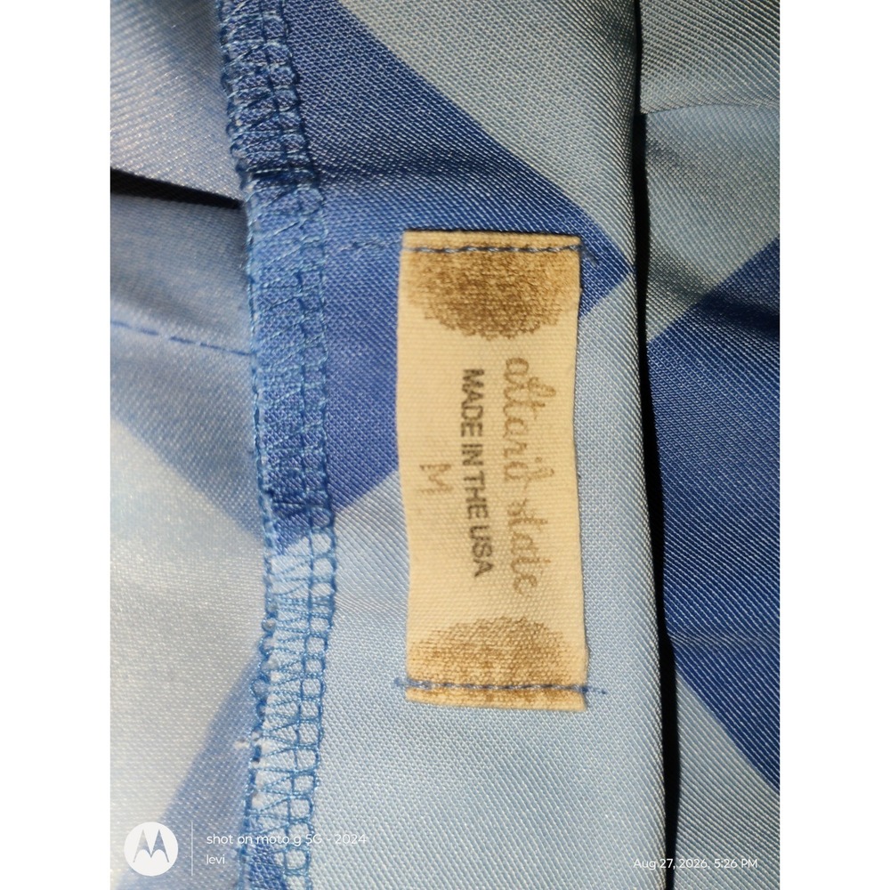Altered State Blue White Check Mini Skirt M Alice in Avidor Zipper Accent - Picture 4 of 4